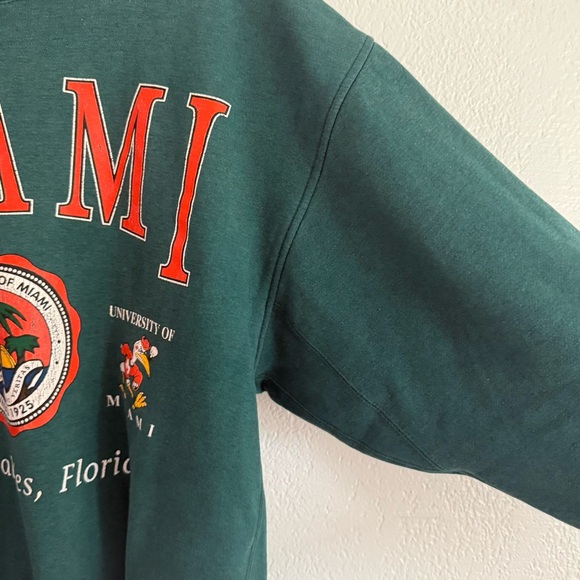 Vintage 90’s University Of Miami Hurricanes Crewneck Sweatshirt Size Medium - Picture 3 of 10